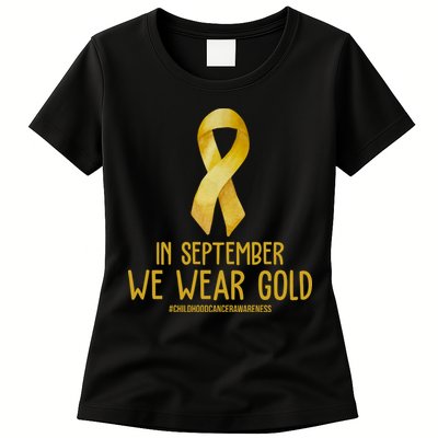 In September We Wear Gold Childhood Cancer Womens T-Shirt