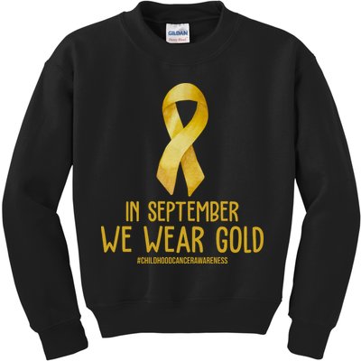 In September We Wear Gold Childhood Cancer Kids Sweatshirt
