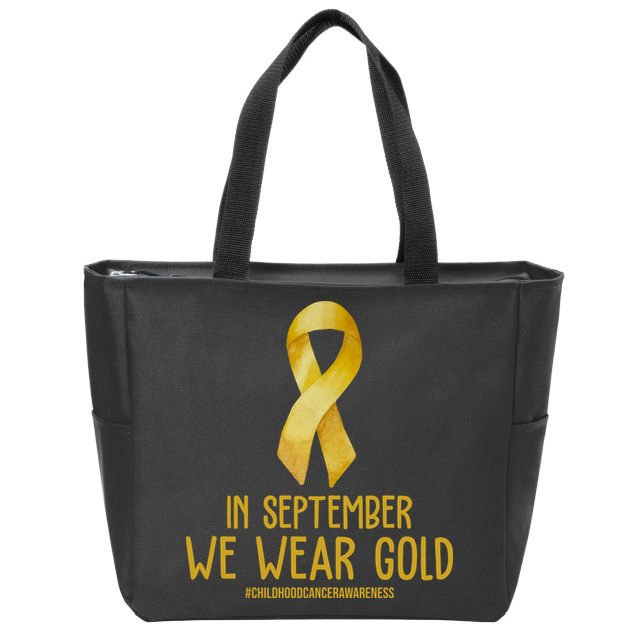 In September We Wear Gold Childhood Cancer Zip Tote Bag