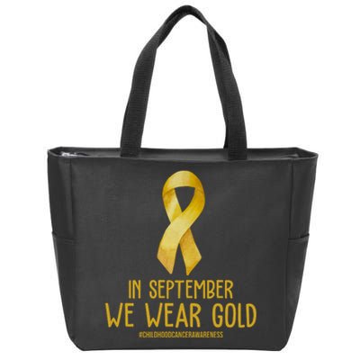 In September We Wear Gold Childhood Cancer Zip Tote Bag