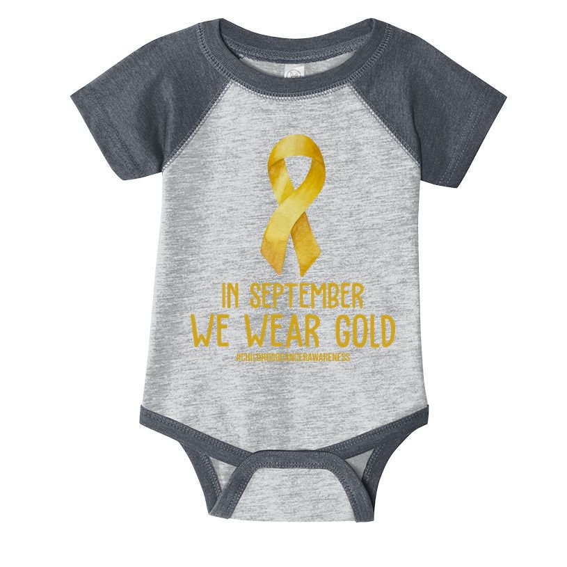 In September We Wear Gold Childhood Cancer Infant Baby Jersey Bodysuit