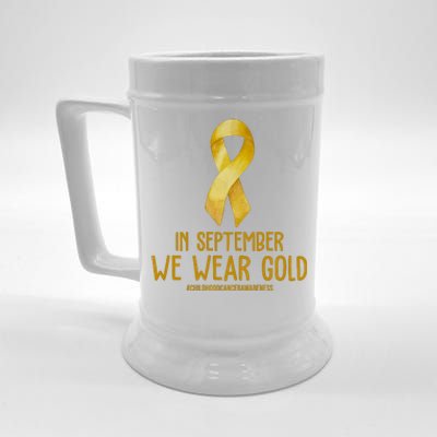 In September We Wear Gold Childhood Cancer Beer Stein