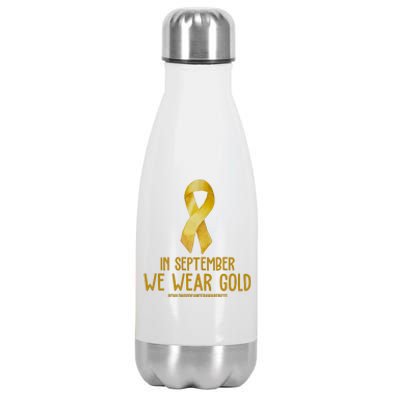 In September We Wear Gold Childhood Cancer Stainless Steel Insulated Water Bottle