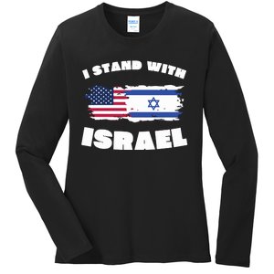 I Stand With Israel Pray For Israel Ladies Long Sleeve Shirt