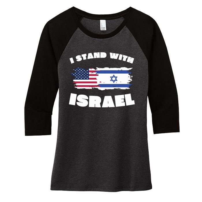 I Stand With Israel Pray For Israel Women's Tri-Blend 3/4-Sleeve Raglan Shirt