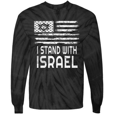 I Stand With Israel Tie-Dye Long Sleeve Shirt