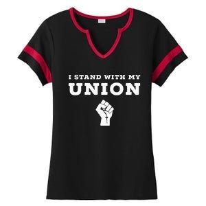 I Stand With My Union Solidarity Fist Ladies Halftime Notch Neck Tee