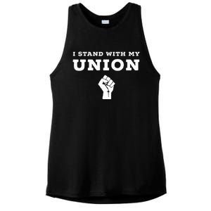 I Stand With My Union Solidarity Fist Ladies PosiCharge Tri-Blend Wicking Tank