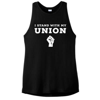 I Stand With My Union Solidarity Fist Ladies PosiCharge Tri-Blend Wicking Tank