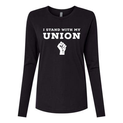 I Stand With My Union Solidarity Fist Womens Cotton Relaxed Long Sleeve T-Shirt