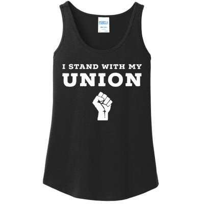 I Stand With My Union Solidarity Fist Ladies Essential Tank