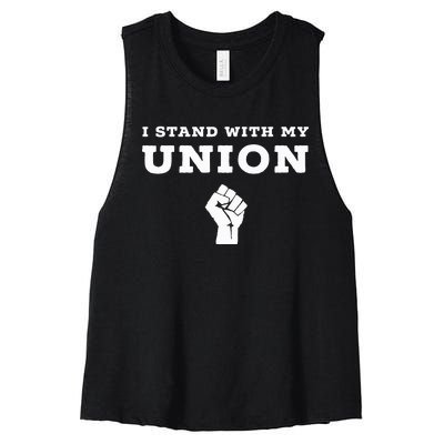 I Stand With My Union Solidarity Fist Women's Racerback Cropped Tank