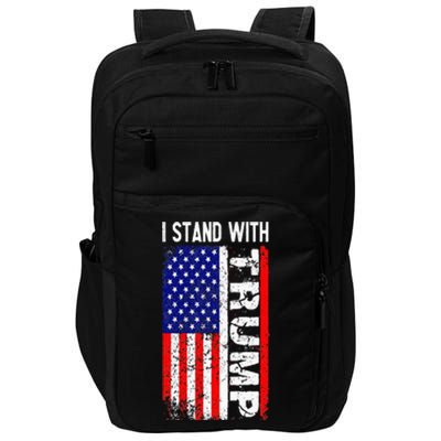 i stand with president trump pro trump supporter anti biden Impact Tech Backpack