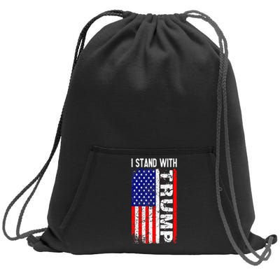 i stand with president trump pro trump supporter anti biden Sweatshirt Cinch Pack Bag