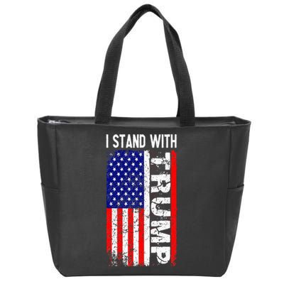 i stand with president trump pro trump supporter anti biden Zip Tote Bag