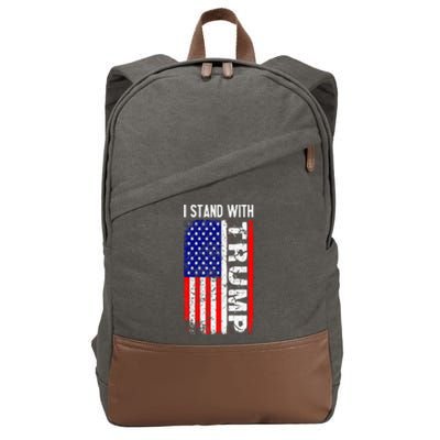 i stand with president trump pro trump supporter anti biden Cotton Canvas Backpack