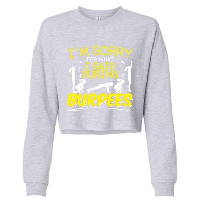 I'm Sorry What I Said During Burpees Burpee Gift Cropped Pullover Crew