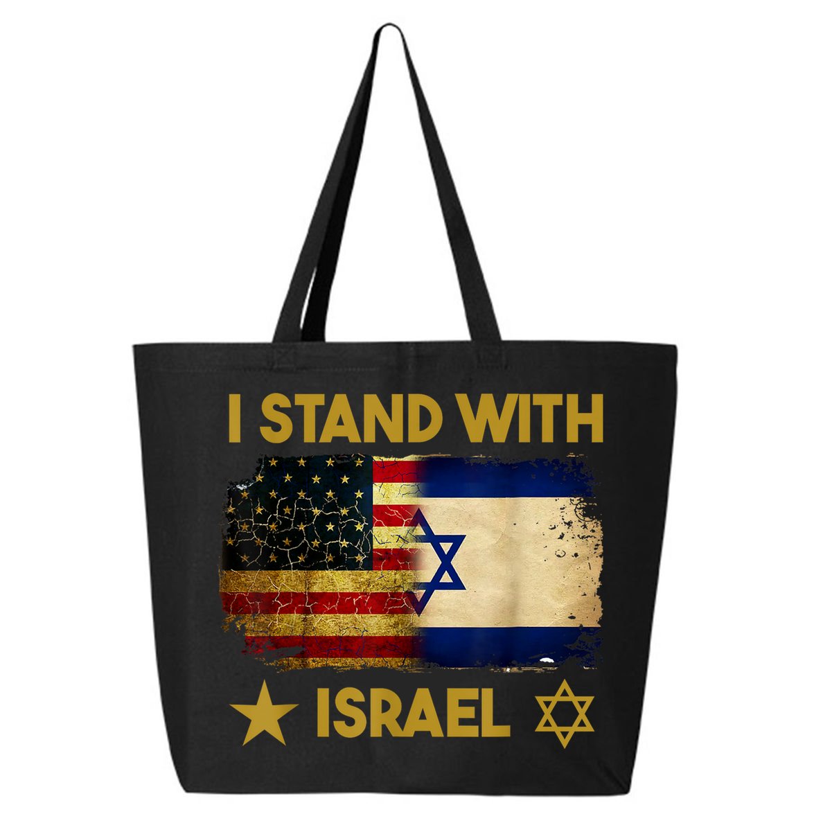 I Stand With Israel America Flag 25L Jumbo Tote