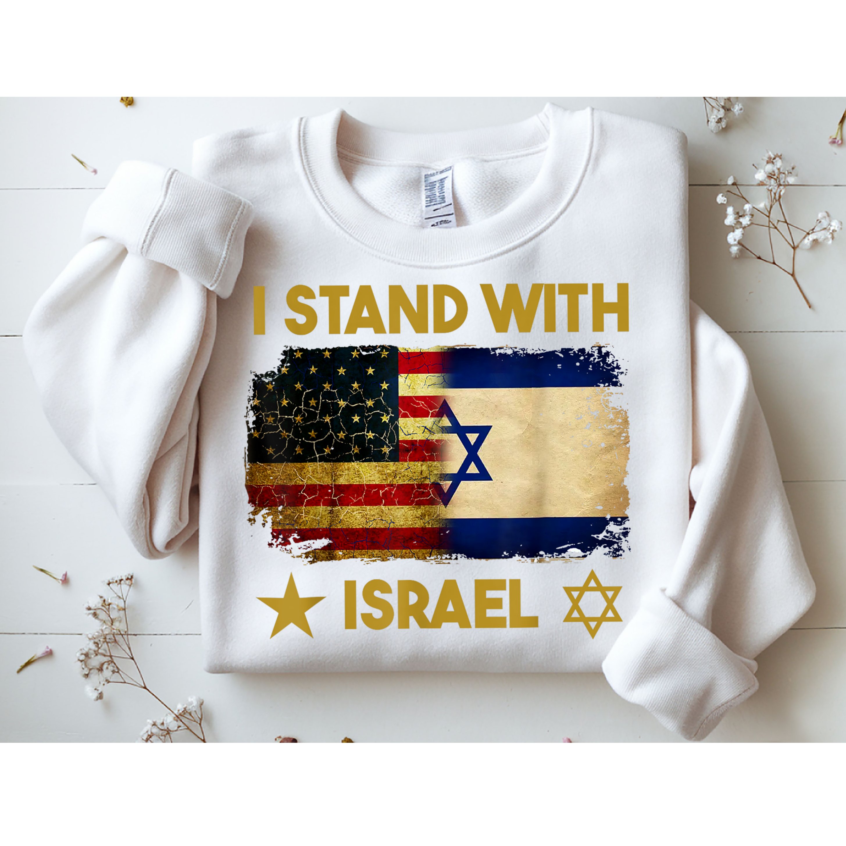I Stand With Israel America Flag Sweatshirt