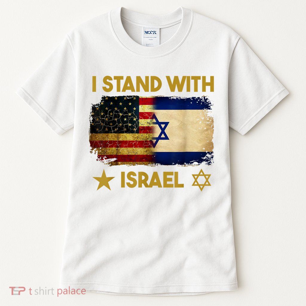 I Stand With Israel America Flag Tall T-Shirt