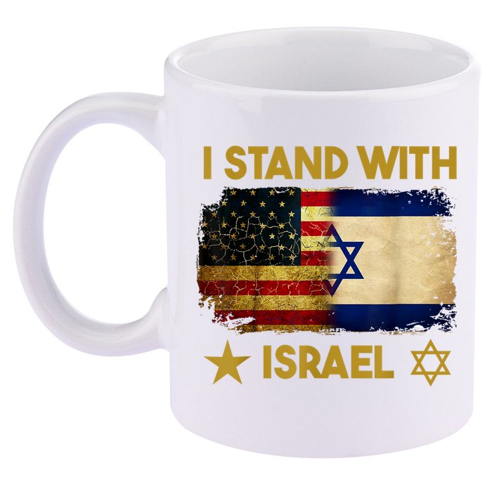 I Stand With Israel America Flag 11oz C Handle Ceramic Mug