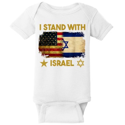 I Stand With Israel America Flag Baby Bodysuit