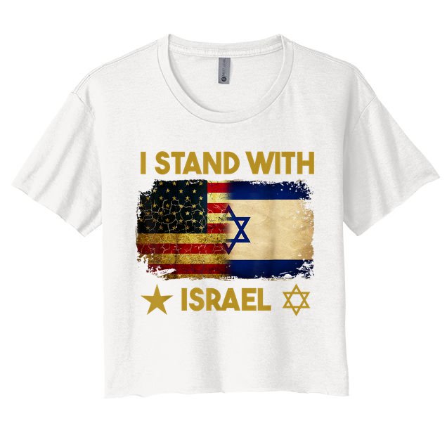 I Stand With Israel America Flag Crop Top