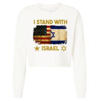 I Stand With Israel America Flag Cropped Pullover Crew