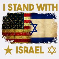 I Stand With Israel America Flag Cropped Pullover Crew