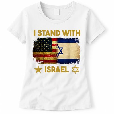 I Stand With Israel America Flag Womens T-Shirt