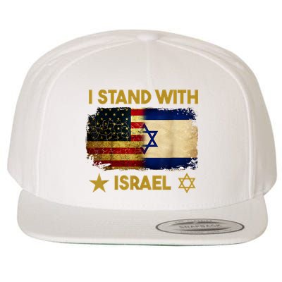 I Stand With Israel America Flag Wool Snapback Cap
