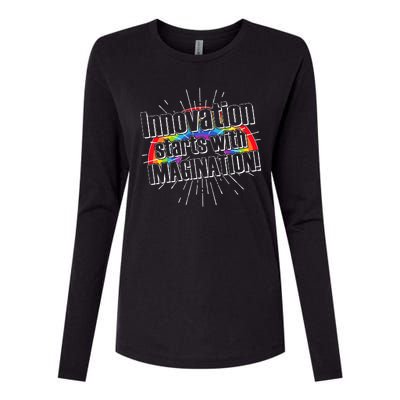 Innovation Starts With Imagination! Womens Cotton Relaxed Long Sleeve T-Shirt