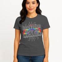 Innovation Starts With Imagination! Womens T-Shirt