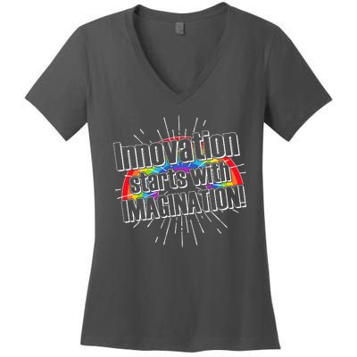 Innovation Starts With Imagination! Women's V-Neck T-Shirt