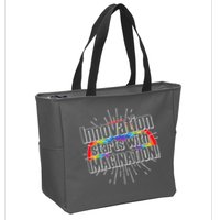 Innovation Starts With Imagination! Zip Tote Bag