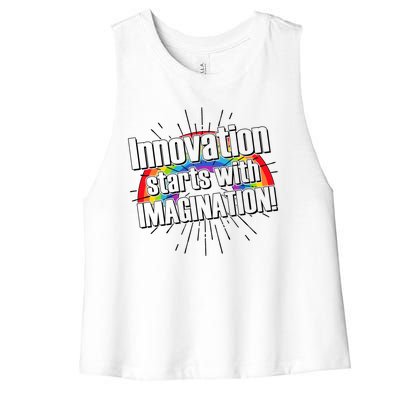 Innovation Starts With Imagination! Women's Racerback Cropped Tank