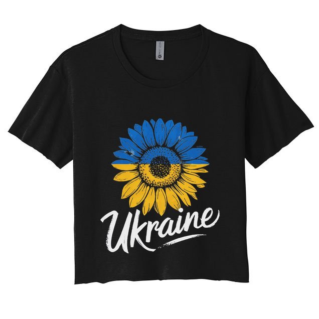 I Stand With Ukraine – Ukraine Flag Sunflower Vintage Crop Top