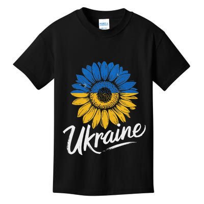 I Stand With Ukraine – Ukraine Flag Sunflower Vintage Kids T-Shirt