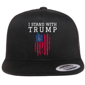 I Stand With Trump Pro Trump Supporter Flat Bill Trucker Hat