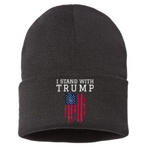 I Stand With Trump Pro Trump Supporter Sustainable Knit Beanie