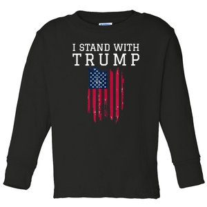 I Stand With Trump Pro Trump Supporter Toddler Long Sleeve Shirt