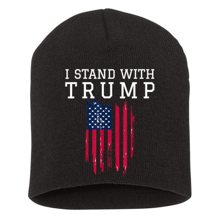 I Stand With Trump Pro Trump Supporter Short Acrylic Beanie