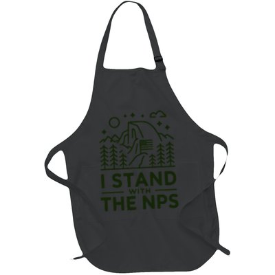 I Stand With The NPS National Park Support Full-Length Apron With Pockets