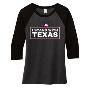 I Stand With Texas Women's Tri-Blend 3/4-Sleeve Raglan Shirt