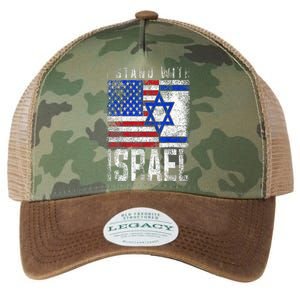 I Stand With Israel Patriotic USA and Israel Flag Legacy Tie Dye Trucker Hat