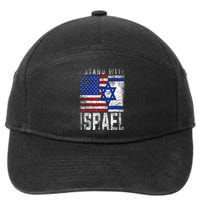 I Stand With Israel Patriotic USA and Israel Flag 7-Panel Snapback Hat