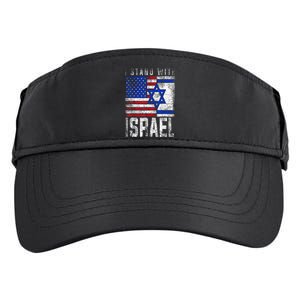 I Stand With Israel Patriotic USA and Israel Flag Adult Drive Performance Visor