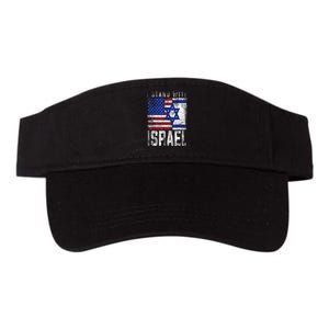 I Stand With Israel Patriotic USA and Israel Flag Valucap Bio-Washed Visor