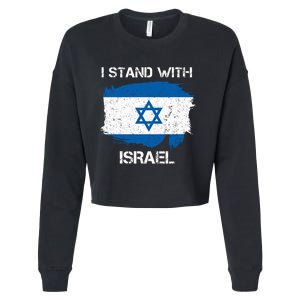 I Stand With Israel Support Israel Love Israeli Brotherhood Cropped Pullover Crew