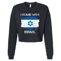 I Stand With Israel Support Israel Love Israeli Brotherhood Cropped Pullover Crew